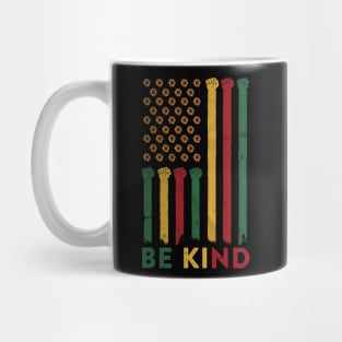 Juneteenth Bekind Sunfower American Flag Mug